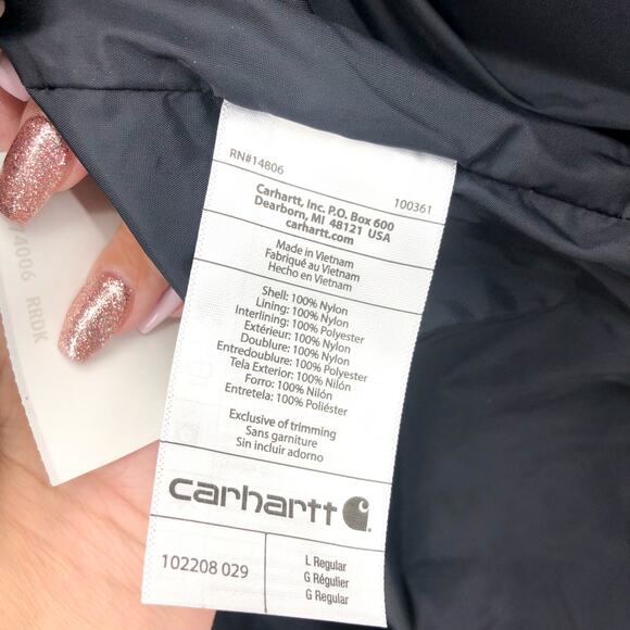 CARHARTT Rain Defender Insulated Jacket Large Grey Relaxed Fit Lightweight NWT - Picture 10 of 11